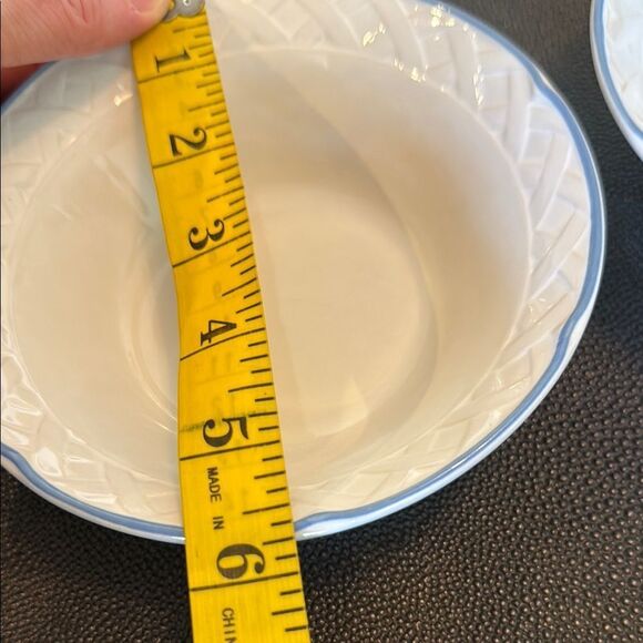 Vina Fera Vintage Classic White and Blue Serveware Bowl set of two - Picture 5 of 6